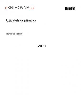 ThinkPad Tablet uživatelská příručka