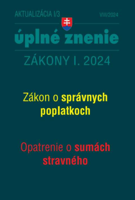Aktualizácia I/3 / 2024- daňové a účtovné zákony